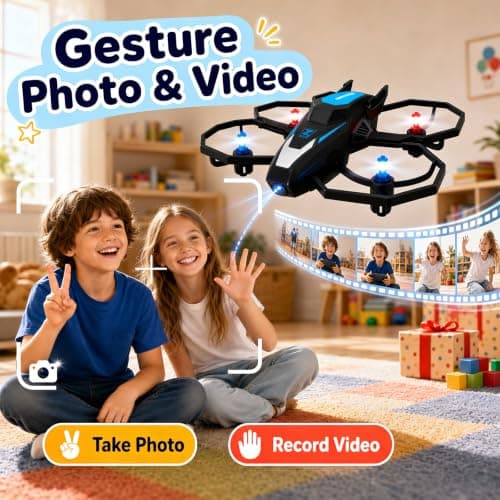 Drones for Kids with 1080P Camera，Remote Control RC Quadcopter for Beginner view 4