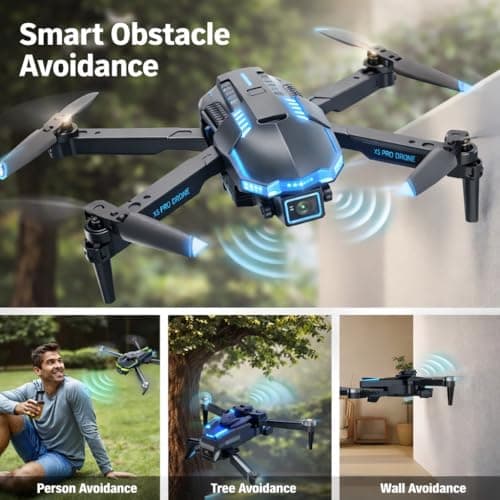 Drone with Camera 1080P with Brushless Motor Mini Drone for Beginner, Long Fly Time, One Key Start, Headless Mode, 2 Batteries, RC Quadcopter Helicopter Toy Gifts for Teen Boys and Girls (White) view 3