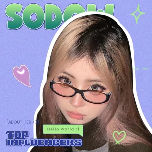 SODQW Rectangle Office-Siren Blue Light Glasses for Women Small Bayonetta Bluelight Glasses for Computer/Phone/TV view 3