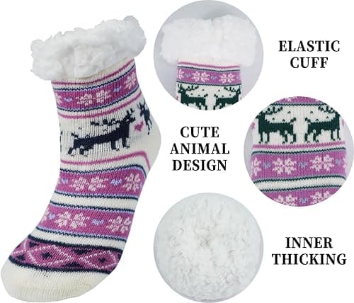 BenSorts Kids Slipper Socks Girls Boys Warm Fuzzy Fleece Christmas Socks Gift Stocking Stuffers view 4