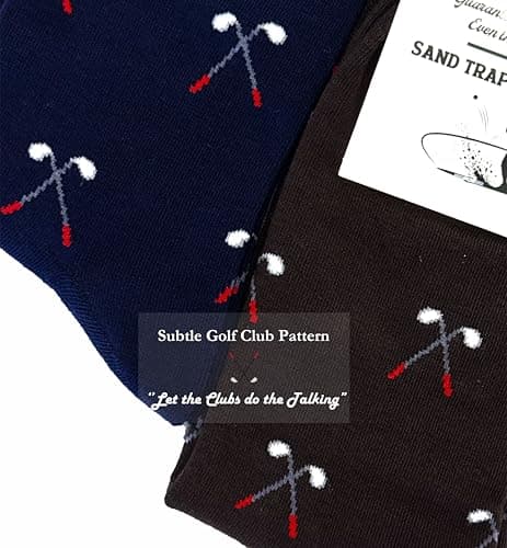 Frepstudio Funny Golf Socks for Men - 2 Pairs Pack Crew Socks - Golfing Gift for Dad Grandpa Husband, Humor Christmas Birthday Father's Day Gag Gifts, Size 9-12 view 5