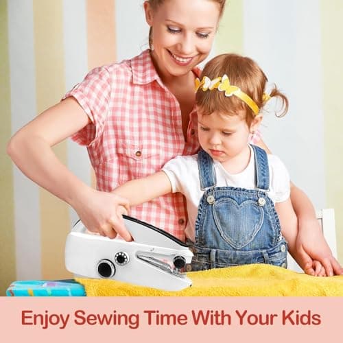Hand Held Sewing Machines For Adults with 100 Basic Sewing Kit Accessories, Hand Held Sewing Machine for Hemming, Easy To Use USB Rechargeable Heavy Duty Hand Sewing Machines for Beginners, Women view 2