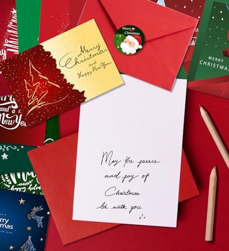 HSHFAMIIY Christmas Cards, 24 Pcs Christmas Cards with Envelopes & Stickers view 3