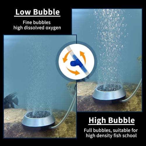 4.7 Inch Aquarium Air Stone Disc Bubble Diffuser Release Tool with 6Ft Air Tube, 2 Pieces Air Stones Oxygen Diffuser for Fish Tank, Ponds & Circulation System, Check Valve Hydroponic Aeration Bubbler view 3