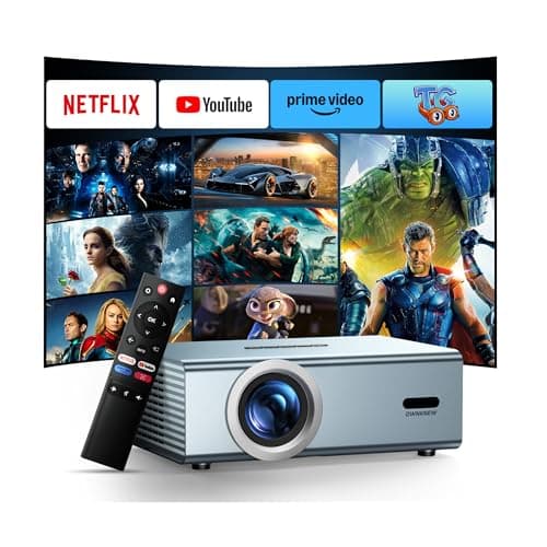 Compatible with Netflix Movie Projector with WiFi6 and Bluetooth5.3, Built-in App Store, Dolby Audio & Electric Focus & Auto Keystone, 4K Support High Brightness Outdoor Projectors, 1080 (Sliver Grey) — image 1