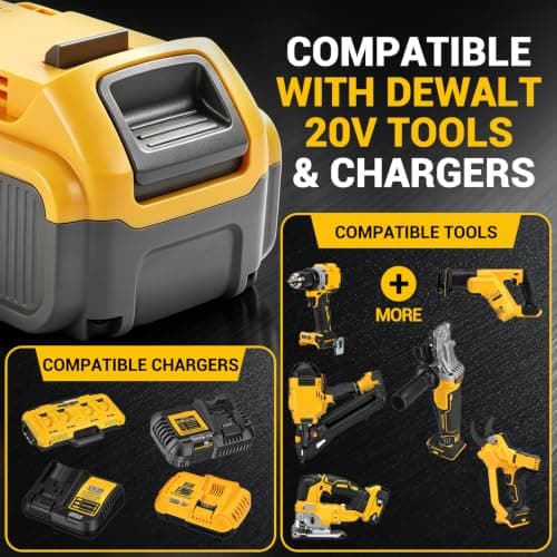 CRIYUEF 8000mAh Compatible with Dewalt 20V Battery DCB209 DCB208 DCB207 DCB206 DCB204 DCB201 DCB203 DCB200 2Packs view 3