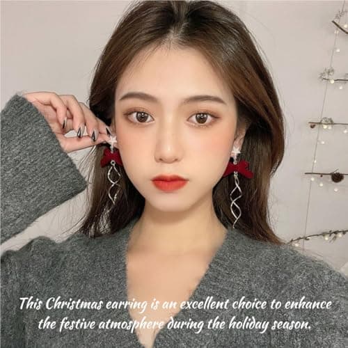 1 Pair Christmas Earrings for Women, Atarvana Velvet Earrings Tassel Unique Xmas Jewelry Gifts for Women view 6