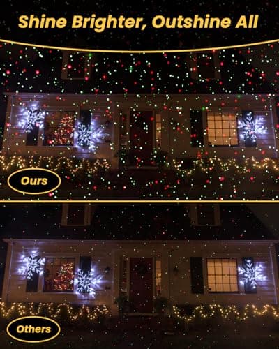 Enjoyedled Christmas Projector Lights Outdoor with 9 HD Xmas Patterns Black | RG Laser 5 Dynamic Modes, 33ft RF Remote, IP65 Waterproof, Timer, 4-Speed Modes, Indoor Outdoor Base for Home Holiday Decor view 6
