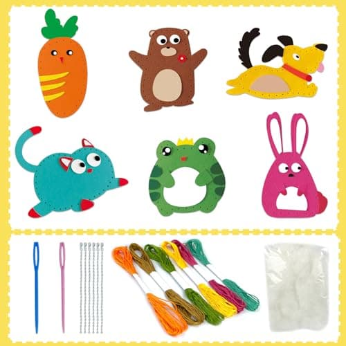 LURVUO DIY Doll Sewing Toys, Animal Sewing Kit for Kids Beginner Arts & Crafts Felt Sewing Craft Kits Educational Toys Sewing Kit for Kids Boys Girls Childrens DIY Crafting and Sewing view 5