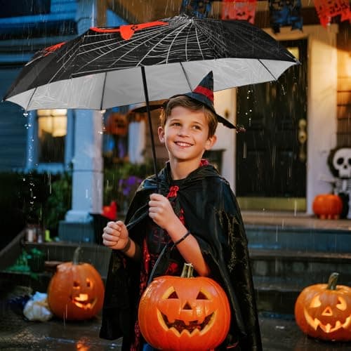 Natuquebrela Compact Automatic Umbrella Portable - Collapsible Travel Umbrella for Rain Strong Wind proof Lightweight Umbrellas Unique Halloween Decor view 2