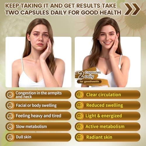 21-in-1 Liposome Lymphatic Drainage Supplements, 45 Day Supply, 4800mg Immune & Lymph System Support, 10:1 Concentrated Technology, Echinacea, Dandelion, Burdock, Bromelain, Calendula, 90 Capsules view 7