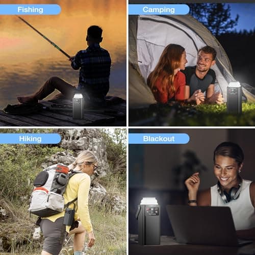 pangootek Portable Power Station 99Wh 27000mAh Portable Charger Power Bank with Camping Light 22.5W Fast Charging QC 3.0 PD Built in Cables Outdoor Generator for Hiking Fishing Travel view 7