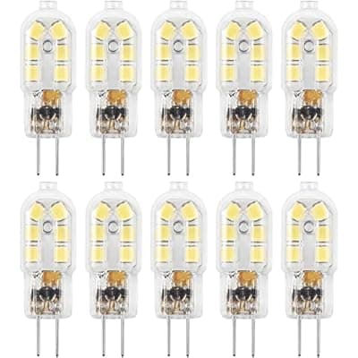 Amazing power G4 LED Bulb, 12V Bi Pin 20W Halogen Bulb Replacement, NOT Dimmable, Warm White 3000K, 10-Pack