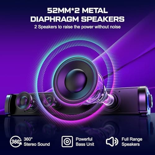 OFFSIR Computer Speakers for Desktop, Gaming Speakers with Touch Lights PC Speakers with Surge Clear Sound, USB Powered for Computer Desktop PC Laptop Monitor view 3