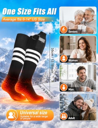 CHOVE Heated Socks for Men Women, 8500mAh*2 Rechargeable Batteries | Electric Heated Socks, APP Control Up to 15H Warmth Thermal Socks Smart Foot Warmer for Winter Hunting Skiing Hiking Camping view 5