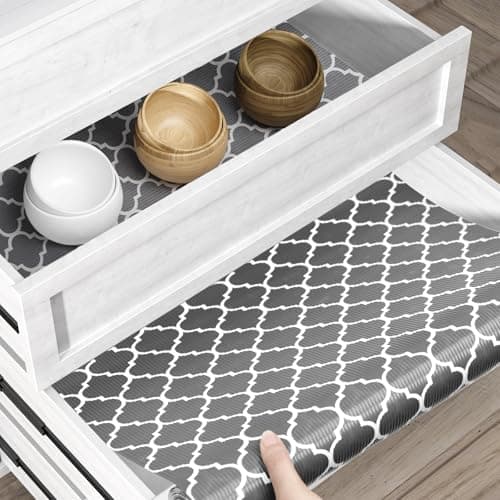 Shelf Drawer Liner for Kitchen Cabinet Non-Slip Refrigerator Liners Non-Adhesive Waterproof Oil-Proof Protect Kitchen Mat Easy to Clean EVA Material for Bathroom, Pantry, Grey 18 in x 20 FT view 3