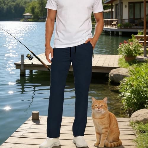 TOIUUI Mens Joggers Hiking Pants Lightweight UPF 50 Water Resistant Quick Dry Athletic Zipper Pocket Travel Workout Running view 6