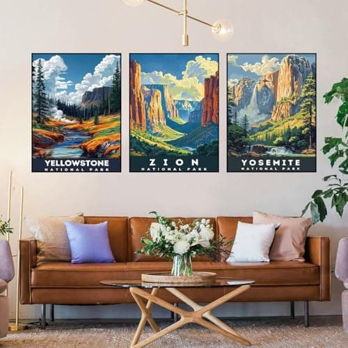 Axquilon 3 Packs Paint by Numbers Kit for Adults - National Park Adult Paint by Number Kits on Canvas, Easy Adults' Paint-by-Number Kits for Gift Home Wall Decor 12x16in view 6