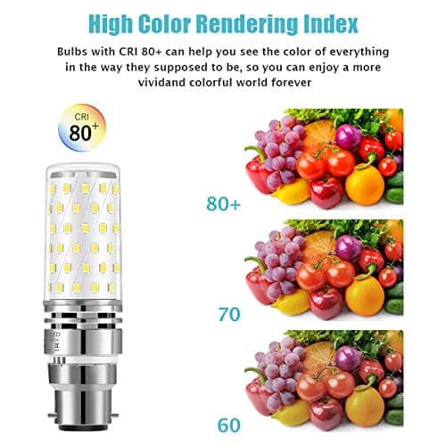 HengBo LED LED Bayonet Bulbs, 12W B22 Corn Bulb Equivalent 100W Halogen B22 Bayonet Cap Bulb, 1200Lm, 6000K Daylight White 4-Pack view 6
