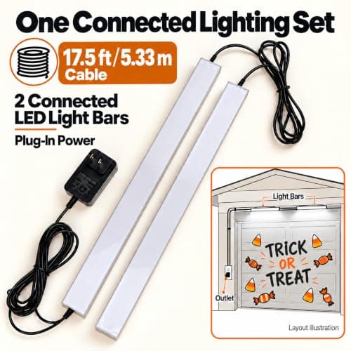 2-in-1 Garage Door Christmas Lights, LED Garage Door Lights for 7x8FT Christmas Covers, Plug-in Decorative Lighting, Easy Installation, Soft White Light for Magnets & Banners (Cover Not Included) view 3