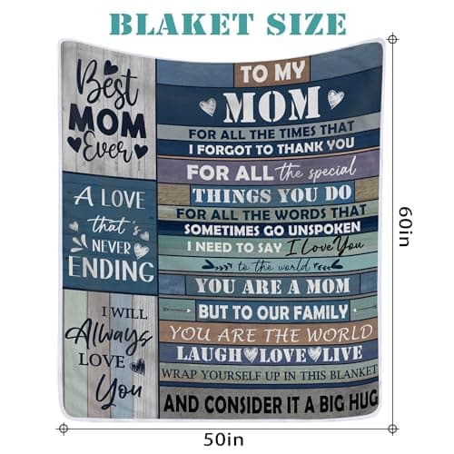 pinata Gifts for Mom Blanket, Mom Gifts for Mothers Day from Daughter Son, Anniversary Birthday Gift for Moms, Teen Moms Blanket for Mothers Day, Valentines, Mother's Gift Blue Blankets 50"X60" view 3