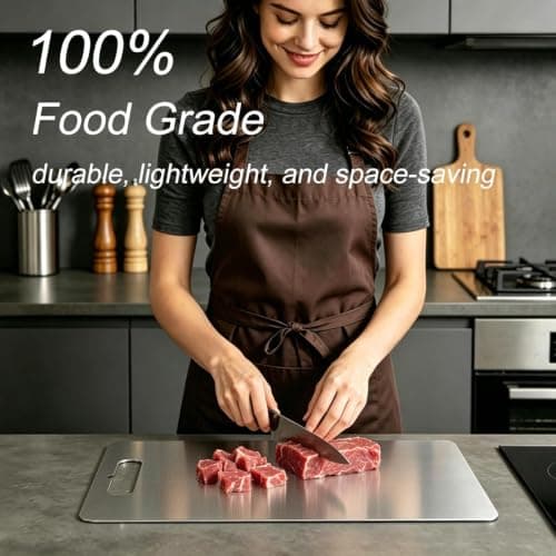 JIEXINGNB Metal Cutting Board, Honeycomb Stainless Steel, 15 x 11.8 in | Built-in handle for easy lifting and hanging view 4