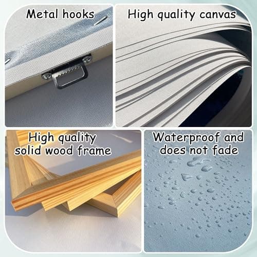 Wall Art for Living Room - Abstract Canvas Wall Decor, Modern Minimalist Painting in Black and White - Framed pictures for Bedroom, Office Artwork, Brown Bedroom Wall Decor Above Bed 29×58IN view 5