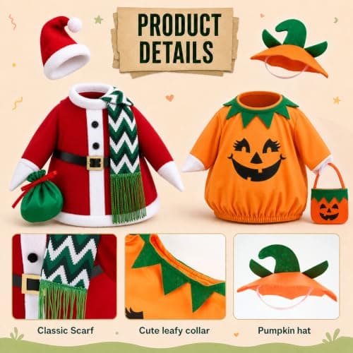 2 Set Porch Goose Outfits for Halloween and Christmas 23 Inch Goose Statue view 5