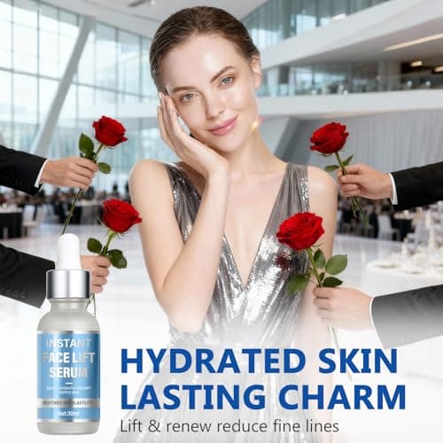 Instant Face Lift Serum - Advanced Firming & Skin Tightening Treatment for Face & Neck - Visibly Smooths Fine Lines, Wrinkles & Sagging Skin - Fast-Absorbing, Non-Greasy Formula - 1 Fl Oz view 2