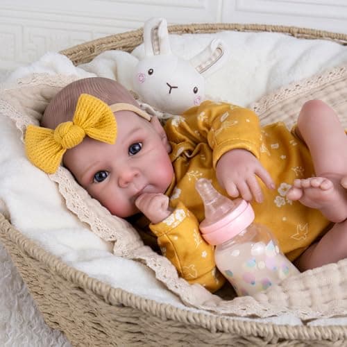 Milidool Lifelike Reborn Baby Dolls - 20 Inch Newborn Baby Doll Girl with Soft Weighted Body, Cute Soft Poseable Realistic Real Life Baby Dolls with Complete Accessories for 3+ Years Old Gifts view 4