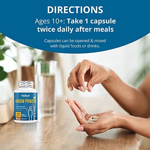 NuBest Grow Power Calcium Supplement for Ages 10+ & Teens, 60 Capsules | Vitamin D3, B6, Magnesium, Zinc & Phosphorus, Bone Health & Immune Support, 30-Day Supply view 4