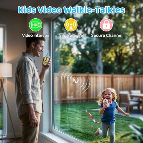 Video Walkie Talkies for Kids, 2 Pack Rechargeable Two Way Radios with Video Call & Audio-Only, Voice Changer & Sticker Effects, Long Range Indoor Outdoor Camping Toys for Boys Girls 3-12 view 5
