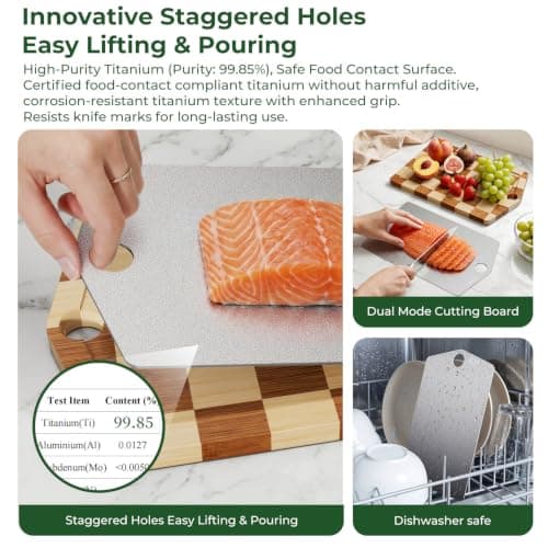 Pure Titanium Cutting Board, Bamboo Cutting Boards Set for Kitchen view 4