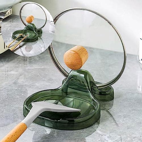 2 Pack Spoon Rest for Multiple Utensils & Lid Holder, Utensil Rest for Kitchen Counter, Cooking Spoon Holder with Drip Pad for Stove Top, Utensil Holder for Spatula, Ladle, Tongs, Spatula Holder view 2