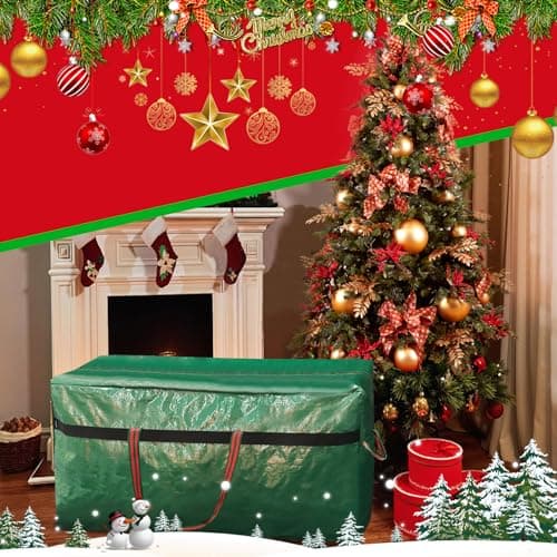 WFK 2 Pack 5FT Christmas Tree Storage Bag Waterproof Xmas Tree Bag Green | 2 Pack waterproof 5FT Christmas tree storage bags with zipper and handles for trees, ornaments and holiday decorations view 2