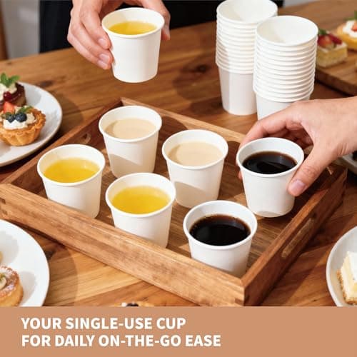 SLFxotro Coffee Cups 16 oz 200 Pack, Disposable Paper Cups 16 oz, White Paper Hot Coffee Cups Suitable for Party, Picnic, Travel, and Events-white view 6