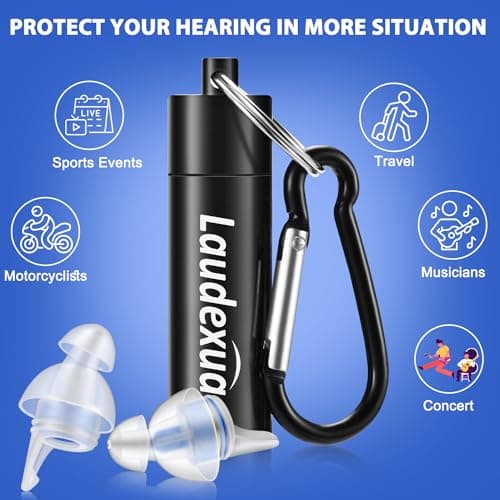 Laudexua High Fidelity Concert Ear Plugs, 2 Pairs Ear Protection Musician Earplugs for Concerts, Music Festival, Motorcycle, and Other Noise Reduction Events view 6
