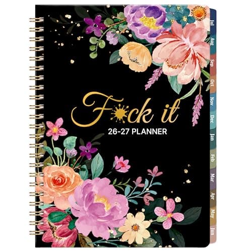 Planner 2026-2027 - Fu-ck it 2026-2027 Weekly & Monthly Planner, Jun. 2026 - Jul. 2027, 6.4'' x 8.5''(A5), Academic Calendar Planner with Colorful Monthly Tabs, Back Pocket