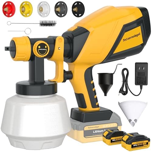 Cordless Paint Sprayer, 21V 2×4.0Ah Batteries, 1200ML High-Power Electric Spray Gun with 5 Nozzles & 3 Patterns, Adjustable Spray Width, Easy-to-Clean Sprayer for Furniture, Cabinets & Walls — image 1