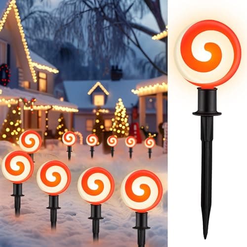 Ultimate Unicorn Christmas Decoration Lollipop Pathway Lights Red — image 1