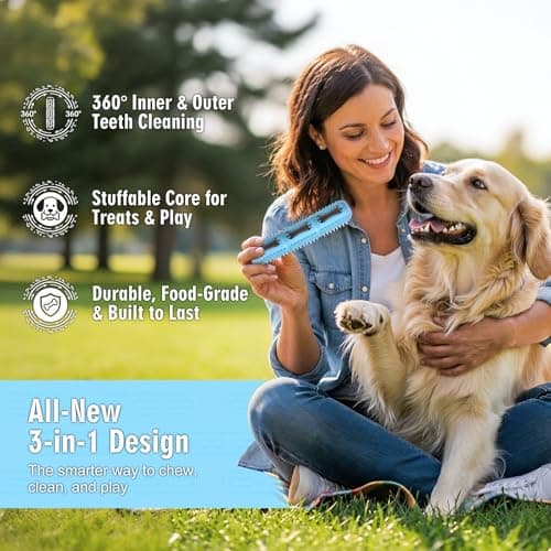 Eternalyme Bite and Brush Chew Toys for Small and Medium Breeds，Dogs Dental Chew，Teething Chew Toys，Toothbrush Toy for Cleaning Teeth and Keeping Dogs Busy(3-Pack) view 2