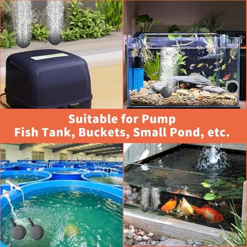 4 Pack Air Stones for Ponds, Long Lasting Aerator Oxygen Diffuser, 1.5 Inch Air Bubble Stone Aerator Bubble Diffuser, Aquarium Air Pump Accessories Airstone for Fish Tanks, Pond and Hydroponics view 7