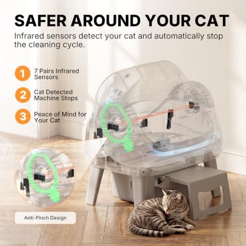 Automatic Litter Box, Self Cleaning Cat Litter Box, Beginner-Friendly Design, 8L Waste Bin, Smart Safety Sensors, Easy Maintenance for Everyday Cat Care view 4