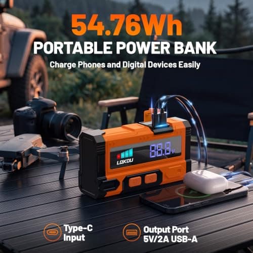 Car Battery Jump Starter - 5000A 12V Portable Lithium Jump Box view 3