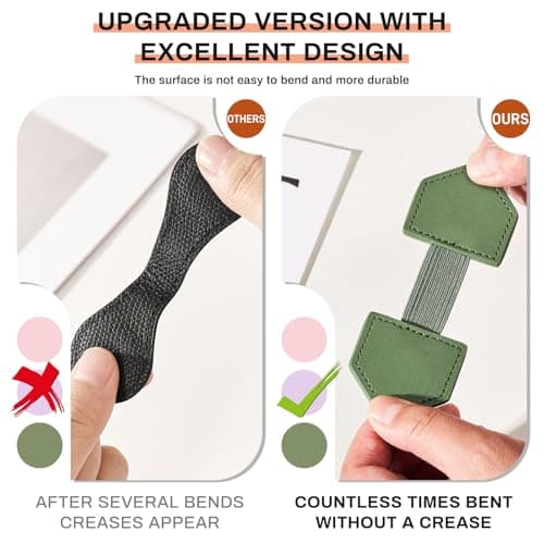 2Pcs Magnetic Leather Bookmarks with Gift Box Triangle-Shaped Magnetic Pen Holder Book Marks Clip Gift for Book Lover Readers Cute Bookmark for Women, Green view 4