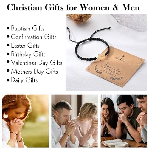 Sistble Christian Gifts Cross Bracelet for Men Easter Baptism Religious Gifts for Women Handmade Braided Bracelets Inspirational Confirmation Gifts for Teenage Girl Boys Jewelry view 6