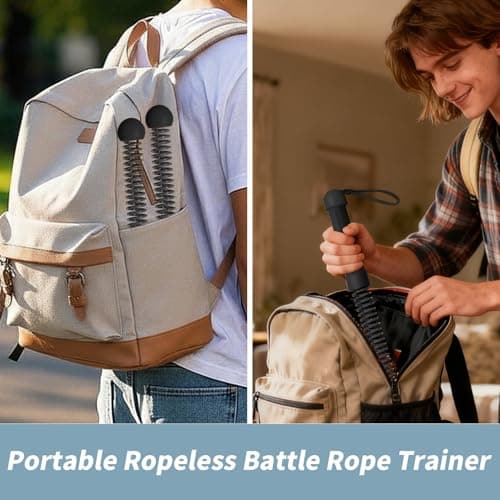 Ropeless Battle Ropes Weighted, 2 Pack Portable Cordless Battle Ropes for HIIT & Cardio Full-Body Workout Tool with Non-Slip Spiral Handles, Travel-Friendly Home Gym Equipment for Women & Men view 5