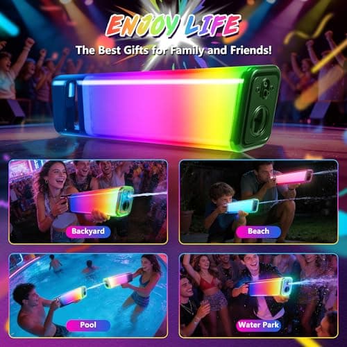 Electric Water Blaster for Kids Adults, Super Soaker Water Gun Long Range | Powerful Squirt Gun with RGB Light Sound, Up to 25 FT Range, Rechargeable Battery, Summer Outdoor Toys for Beach Pool Game view 4