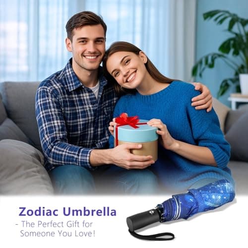 Natuquebrela Automatic Compact Umbrella Constellations - Folding Windproof Rain Umbrellas Travel Lightweight Sturdy Unique Portable Umbrella for Women Girls view 5