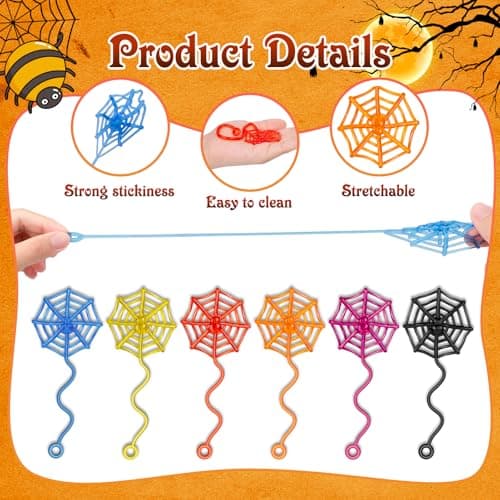 24 Pcs Sticky Spider Web Hands,Halloween Party Favors,Goodie Bag Fillers view 3